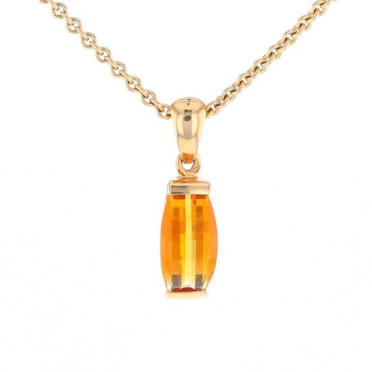 Fancy Cut Citrine Solitaire Pendant