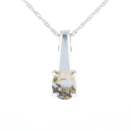 Gold Quartz Cabochon Pendant