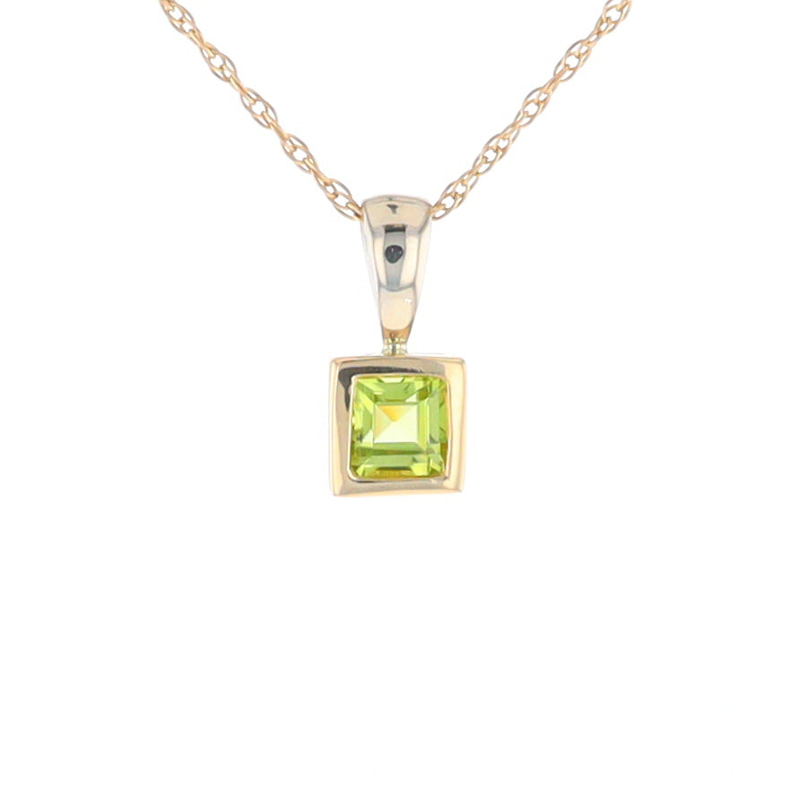 Two-Tone Bezel Peridot Pendant