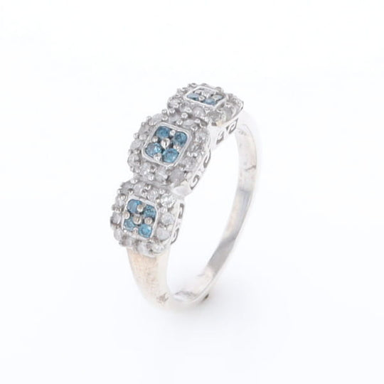 Triple Diamond Halo Ring