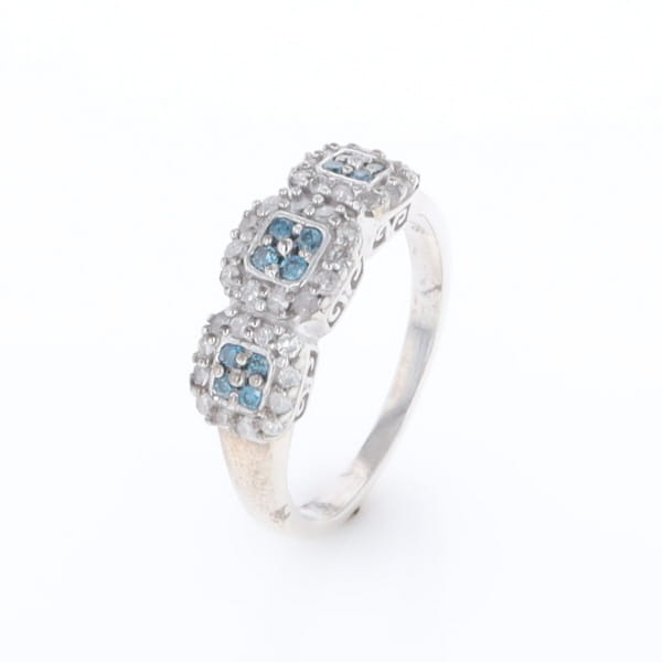 Triple Diamond Halo Ring