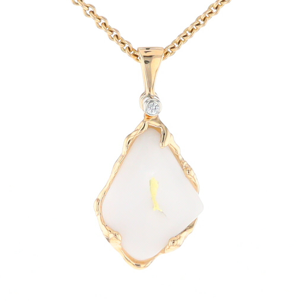 Gold Quartz Freeform Pendant (G2)