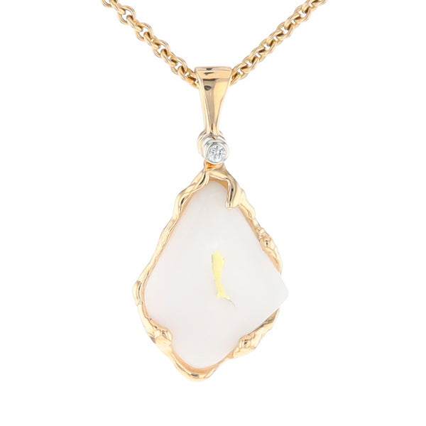 Gold Quartz Freeform Pendant (G2)