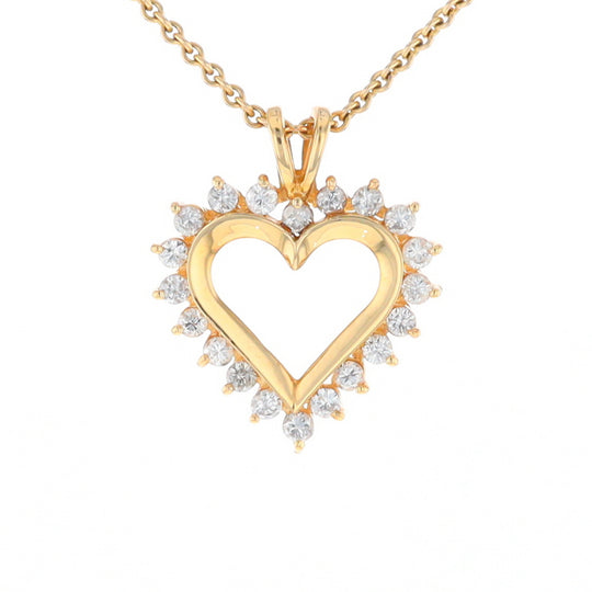 Open Heart Diamond Halo Pendant