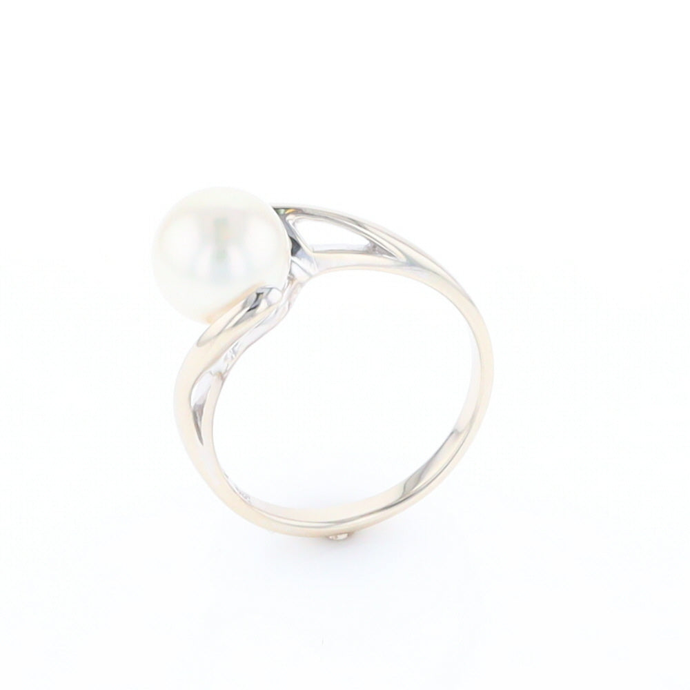 Pearl Solitaire Bypass Ring