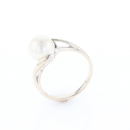 Pearl Solitaire Bypass Ring