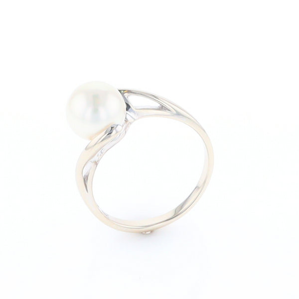 Pearl Solitaire Bypass Ring