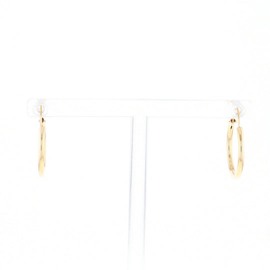 Gold Hollow Tube Hoop Earrings