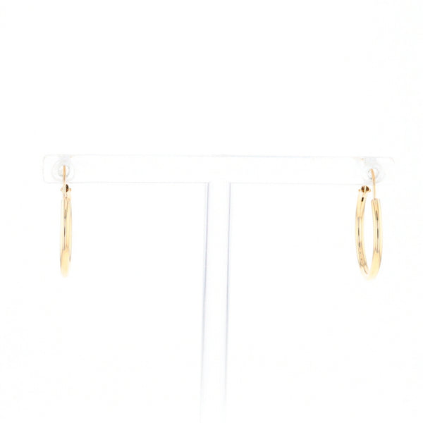 Gold Hollow Tube Hoop Earrings