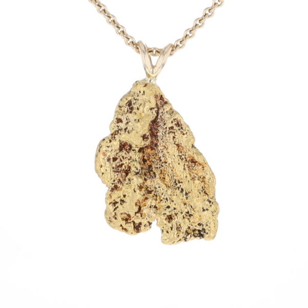 Gold Natural Nugget Flat Pendant