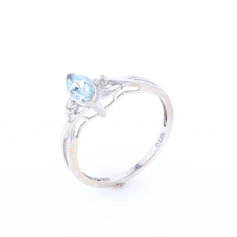 Marquise Blue Topaz Ring