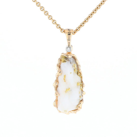 Rough Gold Quartz Freeform Pendant