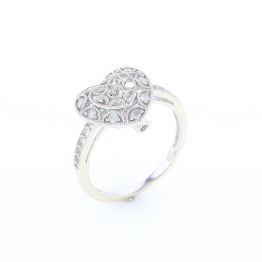 Open Heart Filigree Ring