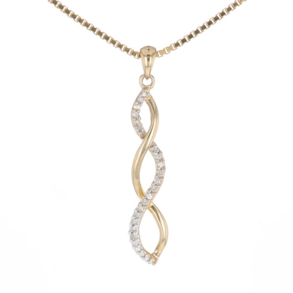 Ribbon Twist Diamond Pendant