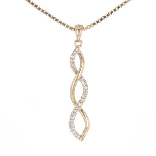 Ribbon Twist Diamond Pendant