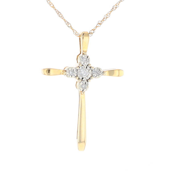 Illusion Cluster Cross Necklace