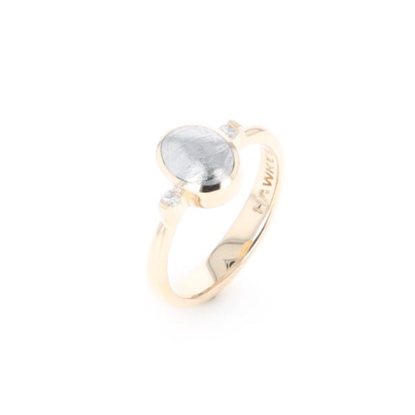 Meteorite Oval Inlay Ring