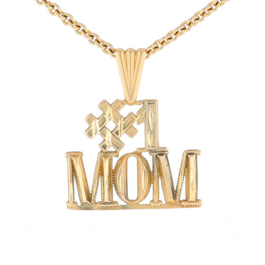 Yellow Gold #1 Mom Pendant