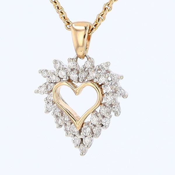 Yellow Gold Diamond Heart Pendant