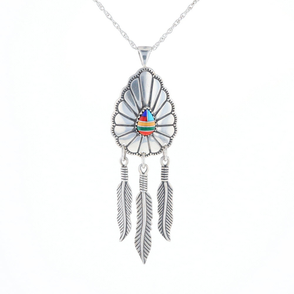 Native Feather Dangle Pendant