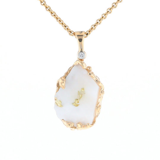 Rough Gold Quartz Freeform Pendant