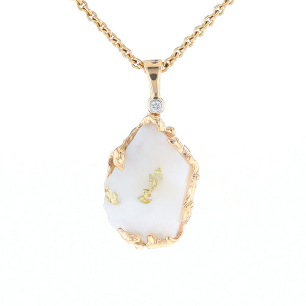 Rough Gold Quartz Freeform Pendant