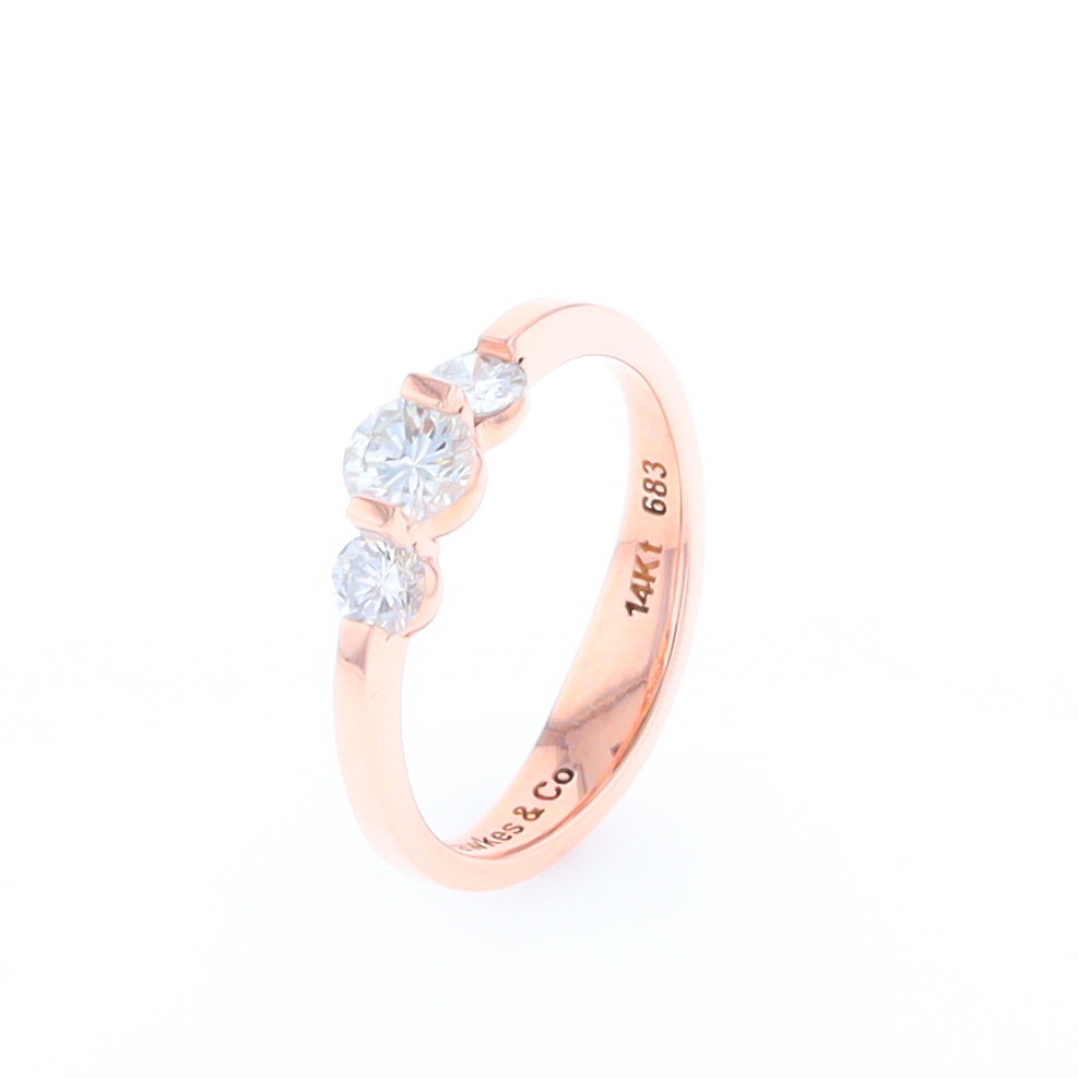 Rose Gold Three-Stone Engagement Ring