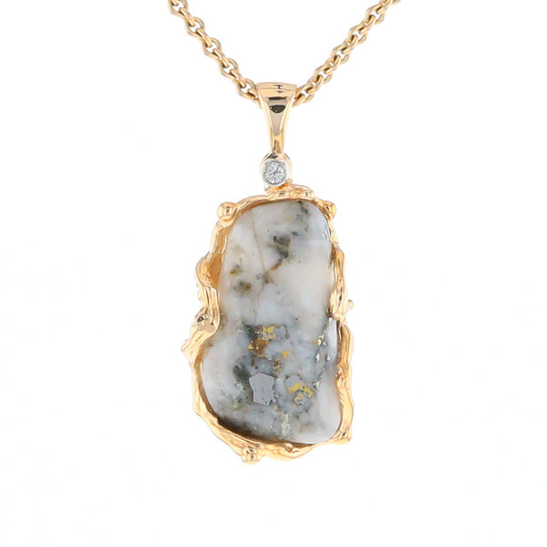 Free Form Gold Quartz Pendant