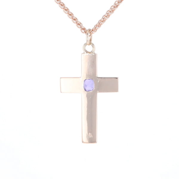 Cross Pendant with Purple Sapphire