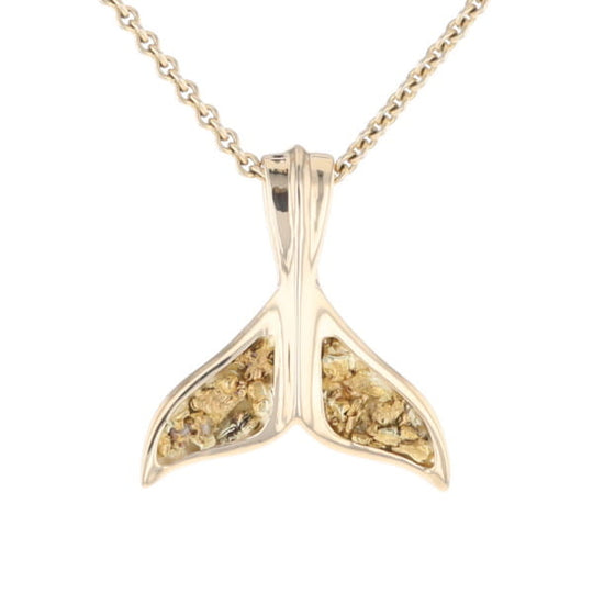 Whale Tail Gold Nugget Pendant