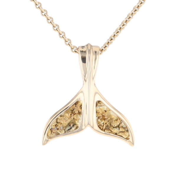 Whale Tail Gold Nugget Pendant