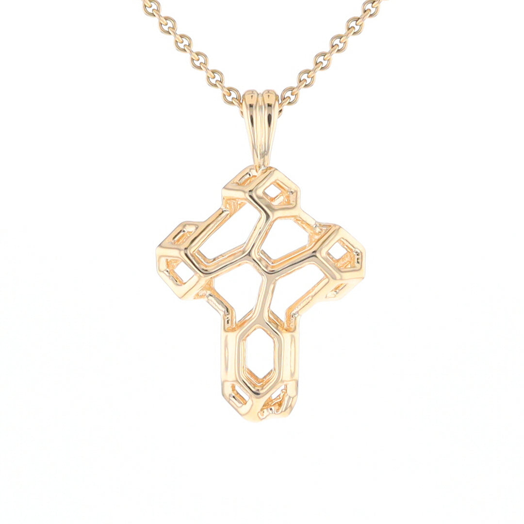 Small Voronoi Cross Pendant