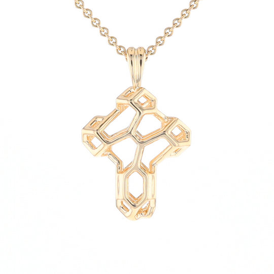 Small Voronoi Cross Pendant