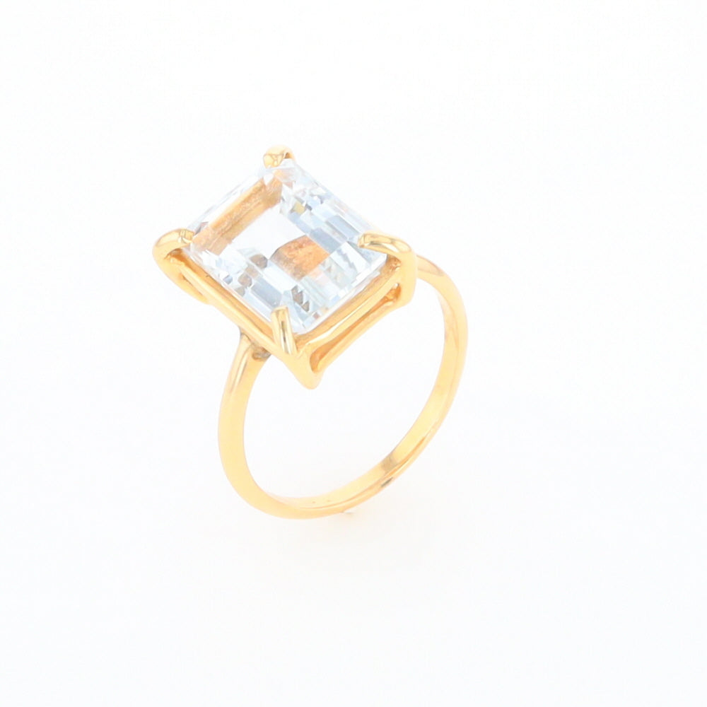 Emerald Cut Blue Topaz Ring