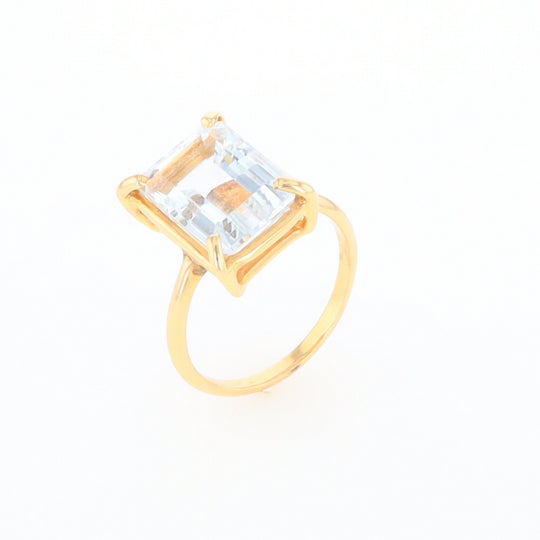 Emerald Cut Blue Topaz Ring