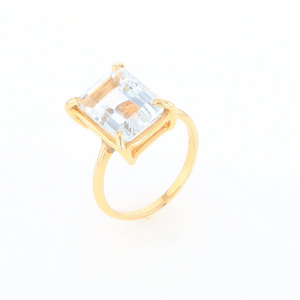 Emerald Cut Blue Topaz Ring