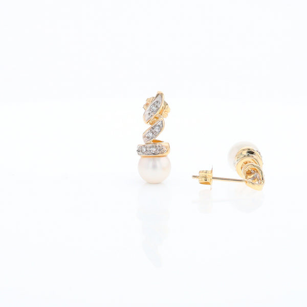 Pearl Spiral Stud Earrings