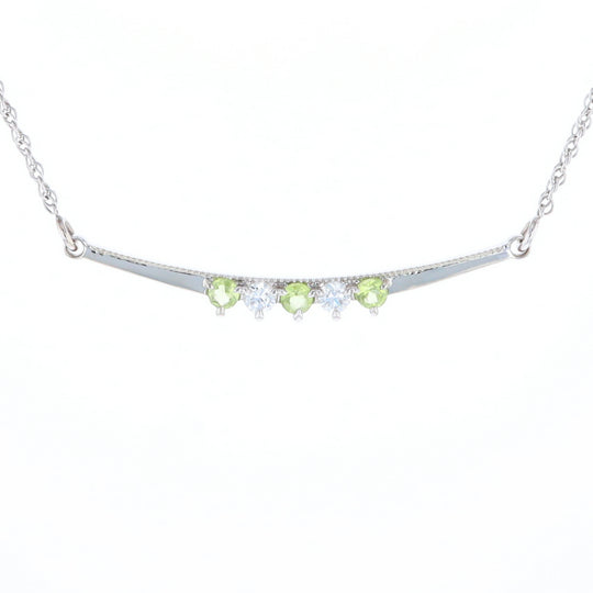 Peridot & Diamond Mother's Necklace