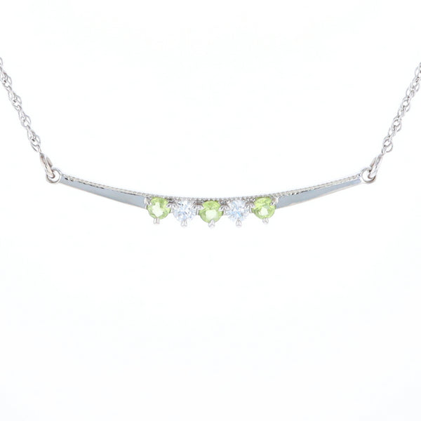 Peridot & Diamond Mother's Necklace