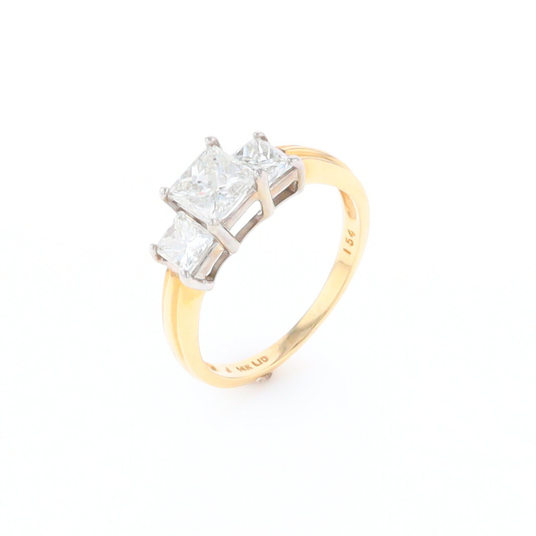 Two-Tone Princess Cut Diamond Engagement Ring