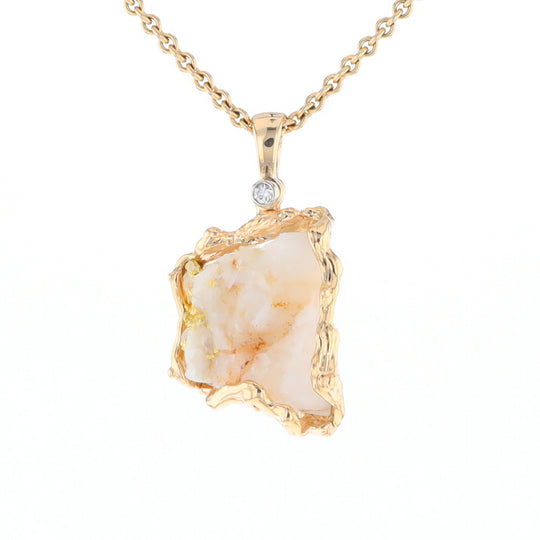 Rough Gold Quartz Freeform Pendant