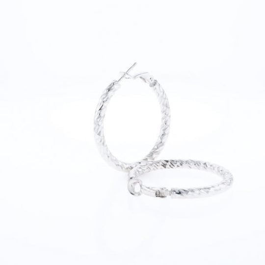 Diamond Cut Hoop Earrings