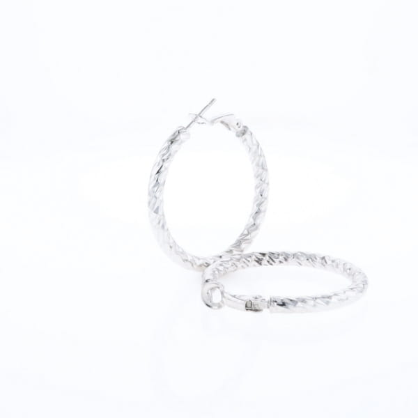 Diamond Cut Hoop Earrings
