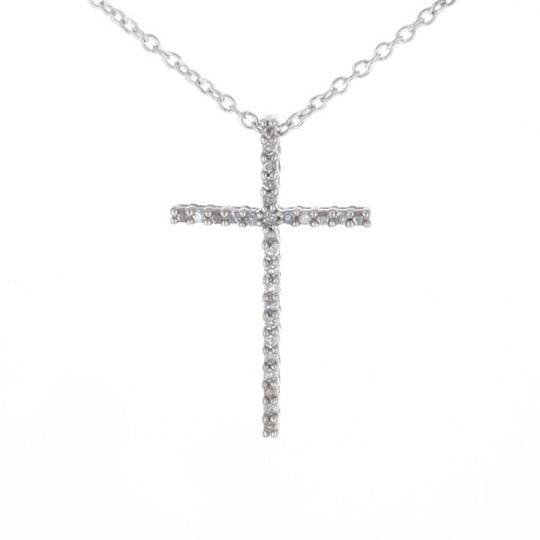 Thin Diamond Cross Necklace