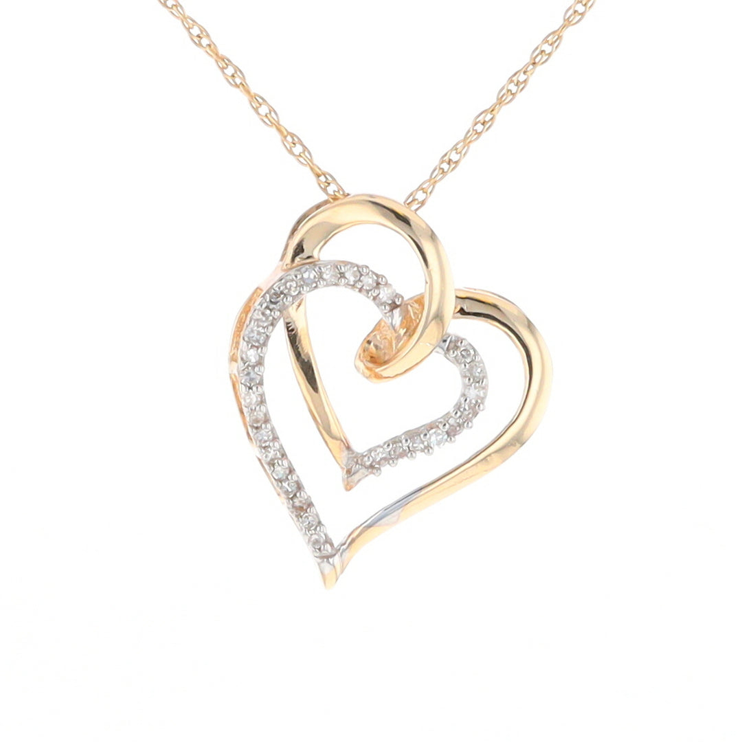 Double Heart Diamond Pendant