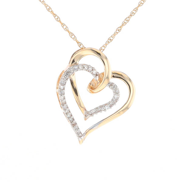 Double Heart Diamond Pendant