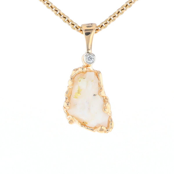 Rough Gold Quartz Freeform Pendant