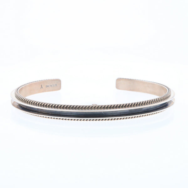 Sterling Silver Blackened Rope Cuff Bracelet