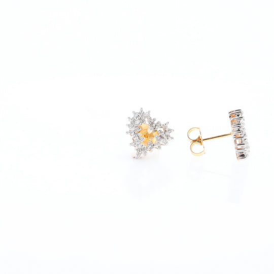 Diamond Heart Stud Earrings