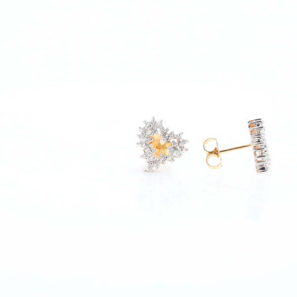 Diamond Heart Stud Earrings